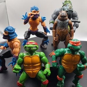 1988 Teenage Mutant Ninja Turtles Original Splinter & Shredder(2) Lot Of 6